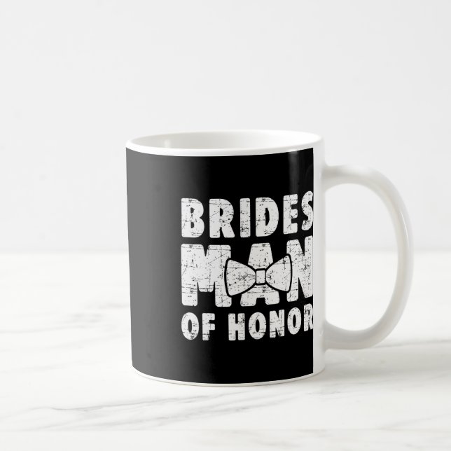 Caneca De Café Brides Man Of Honor Wedding Tee Solteiro Bachelore (Direita)