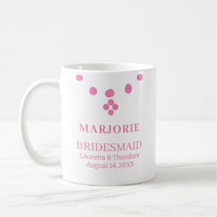 Caneca De Café Bridesmaid de Casamento Rosa Personalizado