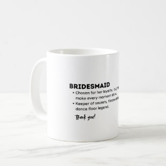Caneca De Café Bridesmaid Definition Card – Funny & Heartfelt Bri