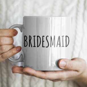 Caneca De Café "Bridesmaid" Farmhouse Moderna Simples