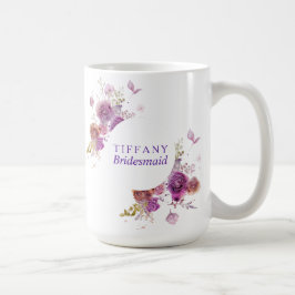 Caneca De Café Bridesmaid Gift Watercolor floral