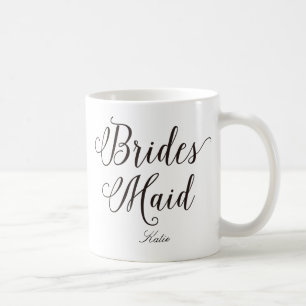 Caneca De Café Bridesmaid Lettering Wedding Personalizado