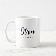 Bridesmaid Modern Mug Gift | Preto branco