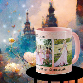 Caneca De Café Bridesmaid Personalizada Obrigado Mug Fotográfico