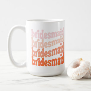 Caneca De Café Bridesmaid retro laranja bonitinho, personalizado