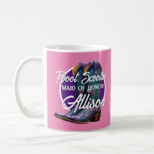 Caneca De Café Bridesmaid Rico Cowboy Boots Rosa