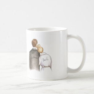 Caneca De Café Bridesman? Homem louro do Brunette da noiva do