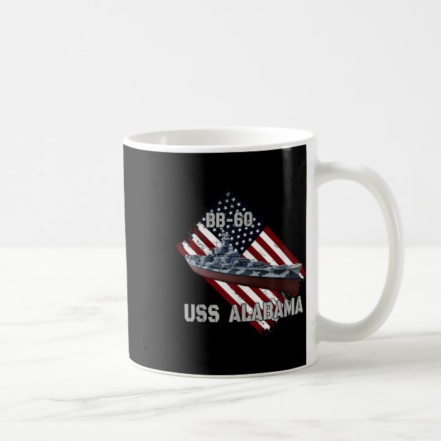 Caneca De Café Brigadeiro Uss Alabama Bb-60 &amp; navio de guerra (Direita)