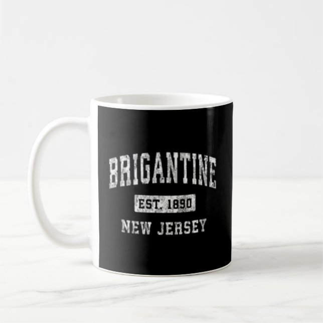 Caneca De Café Brigantine New Jersey Nj Estabelecido Esporte (Esquerda)