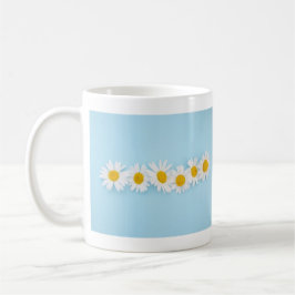 Caneca De Café Bright Daisy Row em Sky Blue Mug