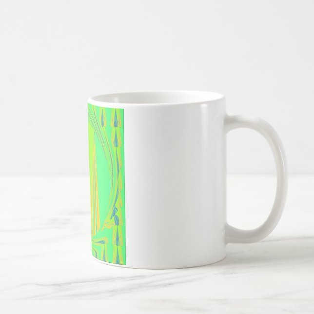 Caneca De Café Bright Edgy Geometry Neon Pattern Art Design (Direita)