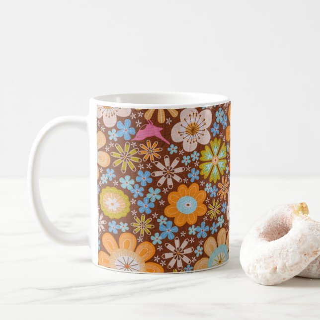 Caneca De Café Bright Floral (Com Donut)