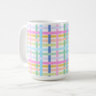 Caneca De Café Bright Rainbow Plaid Mug - Colourful Pastel