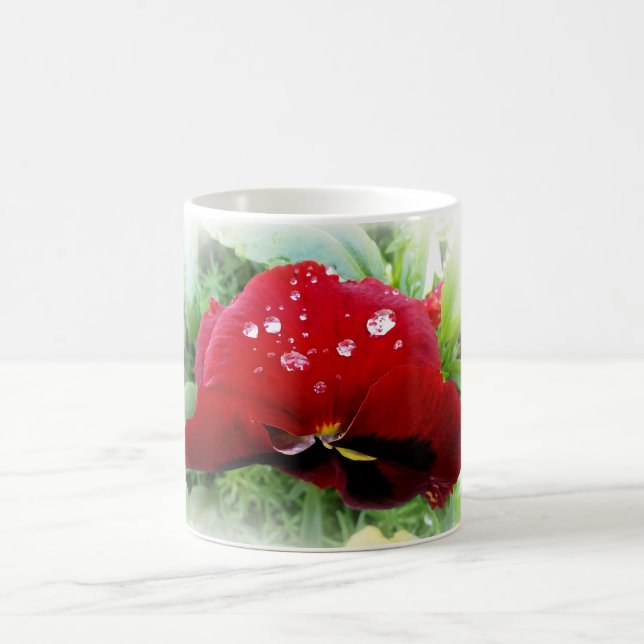 Caneca De Café Bright Red Pansy (Centro)