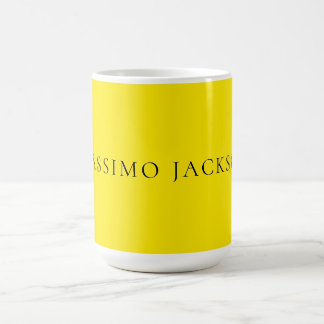 Caneca De Café Bright Yellow Minimalist Plain Modern Aesthetic (Centro)