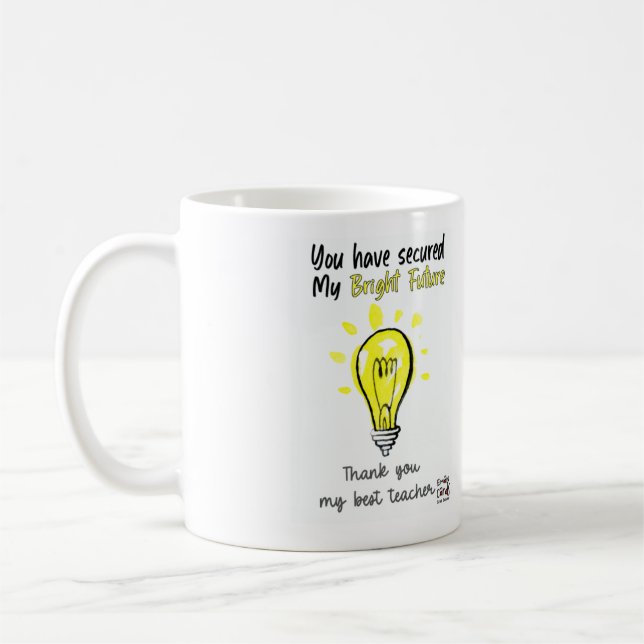 Caneca De Café Brilhante Futuro Gratidão ao Professor (Esquerda)
