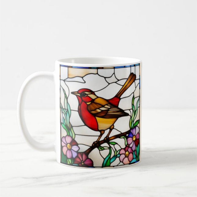 Caneca De Café Brilhante Robin em Vidro Colorido (Esquerda)