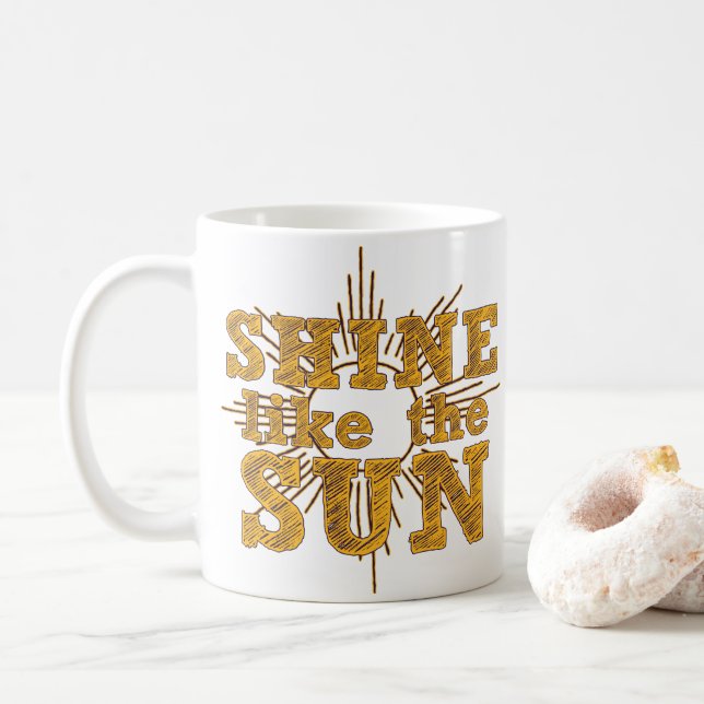 Caneca De Café Brilho como o sol (Com Donut)