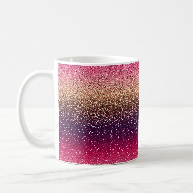 Caneca De Café Brilho Cor-de-rosa Dourado (Esquerda)