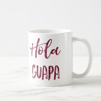 Caneca De Café Brilho cor-de-rosa Hola Guapa