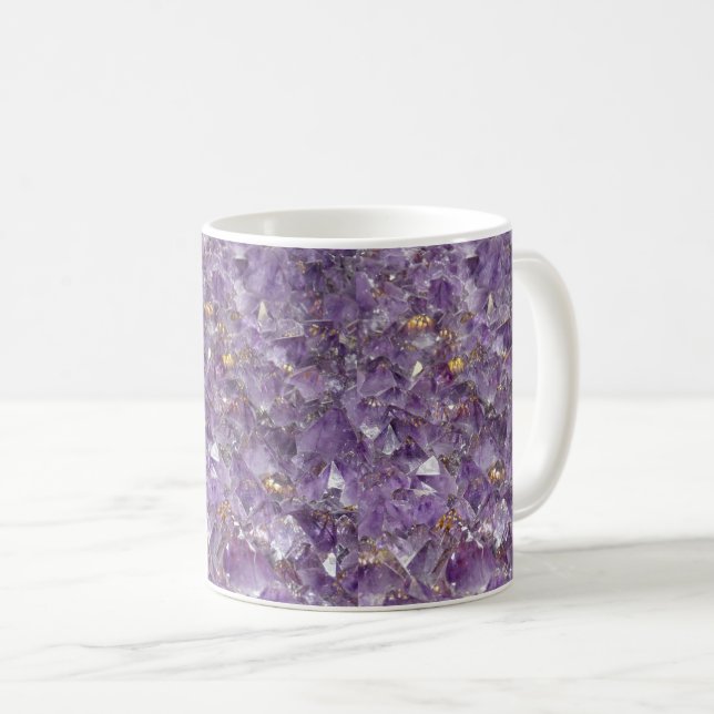 Caneca De Café Brilho de Âmbar Ametista (Frente Esquerda)