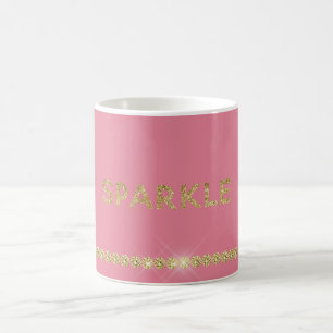 Caneca De Café Brilho de Glitter Rosa
