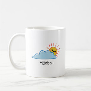Caneca De Café Brilho do Sol e Nuvens Personalizado