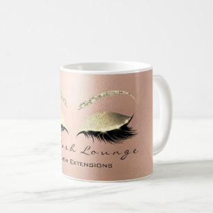 Caneca De Café Brilho Dourado cor-de-rosa dos marrons da beleza