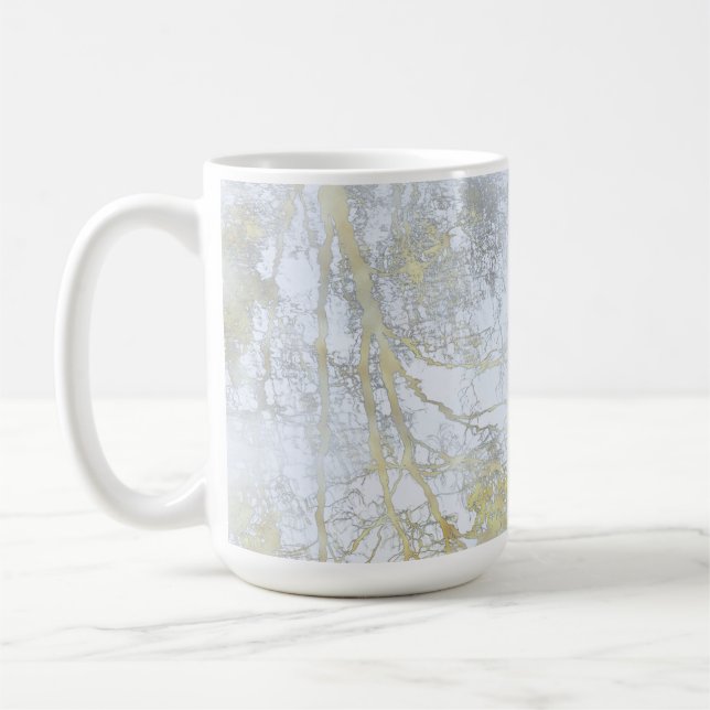 Caneca De Café Brilho Dourado de Folha Larga (Esquerda)