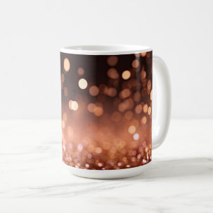 Caneca De Café Brilho Dourado Rosa