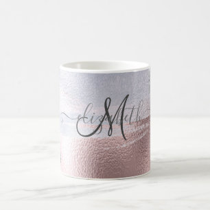 Caneca De Café Brilho Prateado Pingando Dourado Rosa Azul Metálic