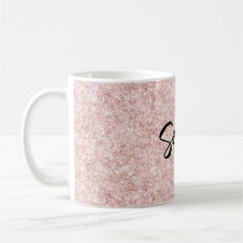 Caneca De Café Brilho Rosa Bege Brilho 