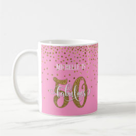 Caneca De Café Brilho & Roteiro 50 & Fabuloso Sobre Rosa