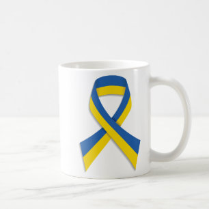 CANECA DE CAFÉ BRILHO UCRANIANO AZUL E AMARELO