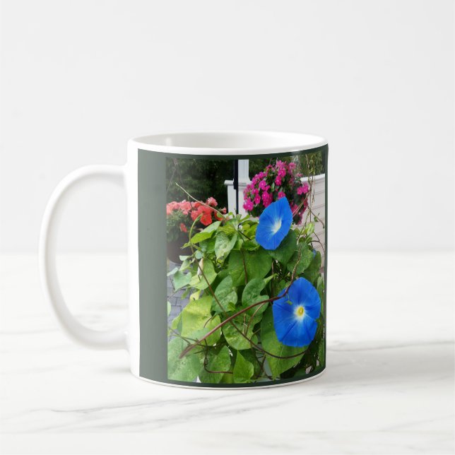 Caneca De Café Brilliant Blue Morning Glories  (Esquerda)