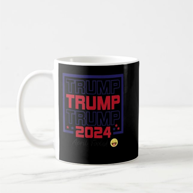 Caneca De Café Brincadeira abril tolos Dia Pro Trump 2024 Pro Bid (Esquerda)