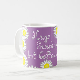 Caneca De Café Brincadeira Amarelo-Púrpura e Branca Dizendo