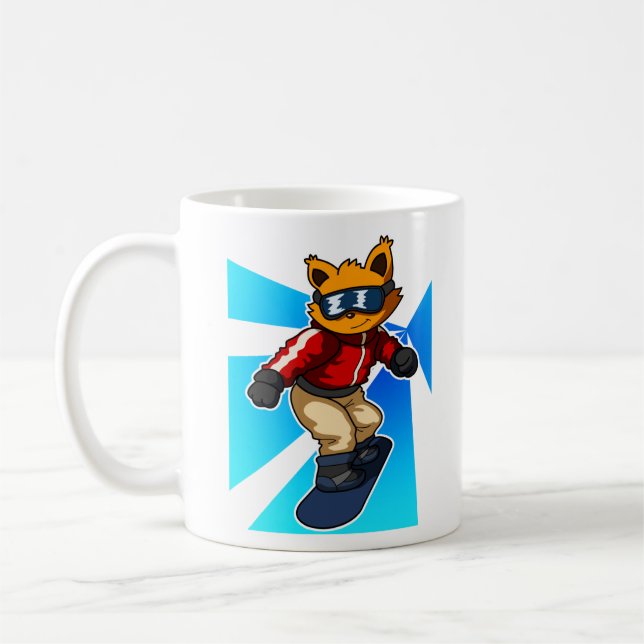 Caneca De Café Brincadeira de Gato Bonito Jogador de Snowboard Lo (Esquerda)