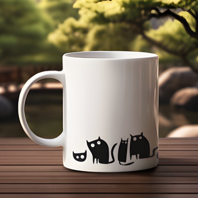 Caneca De Café Brincadeira de Gato Preto (Criador carregado)