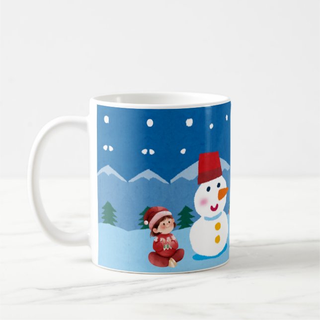 Caneca De Café Brincadeira de Neve ao Luar (Esquerda)