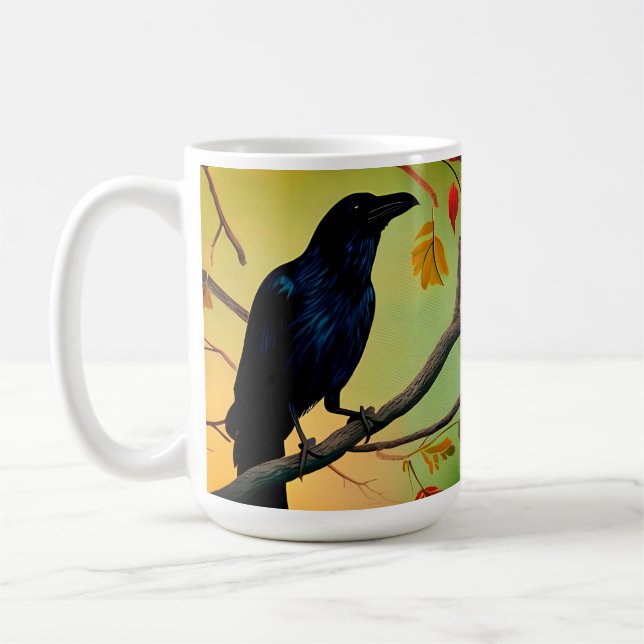 Caneca De Café Brincadeira Deliciosa Raven Empoleirada Em Saco De (Esquerda)