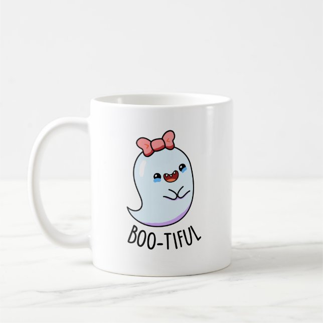 Caneca De Café Brincadeira Engraçada, Girly Halloween Ghost Pun (Esquerda)