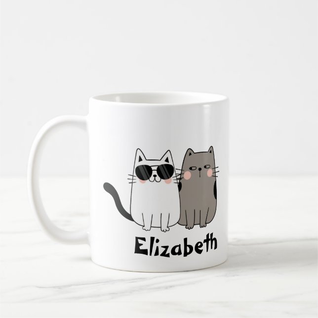 Caneca De Café Brincadeira Personalizada "Meu Pé Infantil", Gatos (Esquerda)