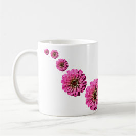 Caneca De Café Brincadeira Rosa Brilhante Arte Flor Zinnia
