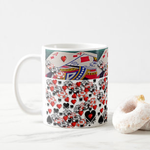 Caneca De Café Brincando Cartões Corações Mug