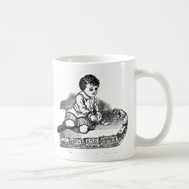 Caneca De Café Brincando com o Trem (Direita)