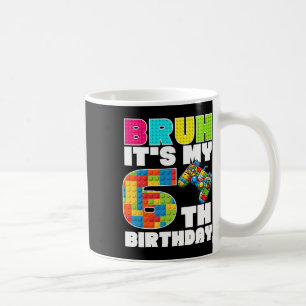 Caneca De Café Brincar Blocos de Construção Bruh É Meu 6º Anivers