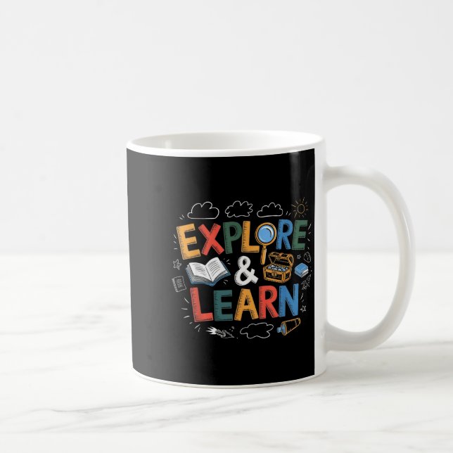 Caneca De Café Brincar é Aprender Explorar E Aprender Pré Escola  (Direita)