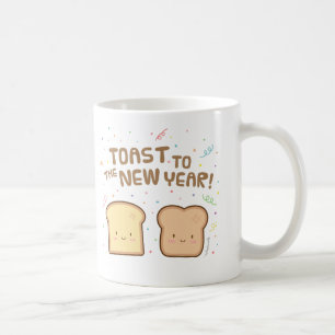 Caneca De Café Brinde Fofo para o Ano Novo Humor de Trocadilho Co
