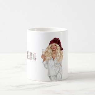 Caneca De Café Brindes de Champanhe Borgonha Natal Loira Feminino